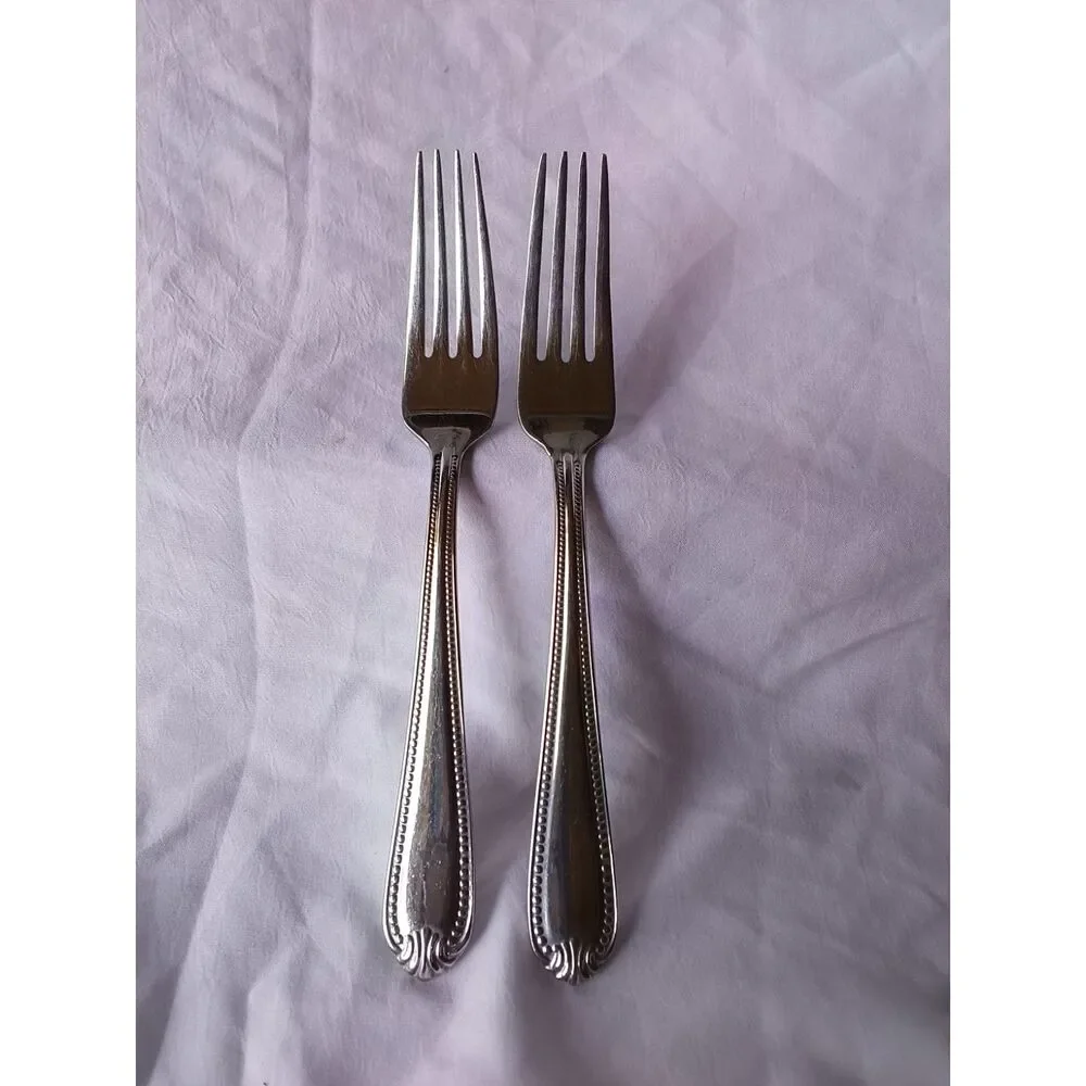 Set of 2 Dinner Forks Lenox Bead 18/10